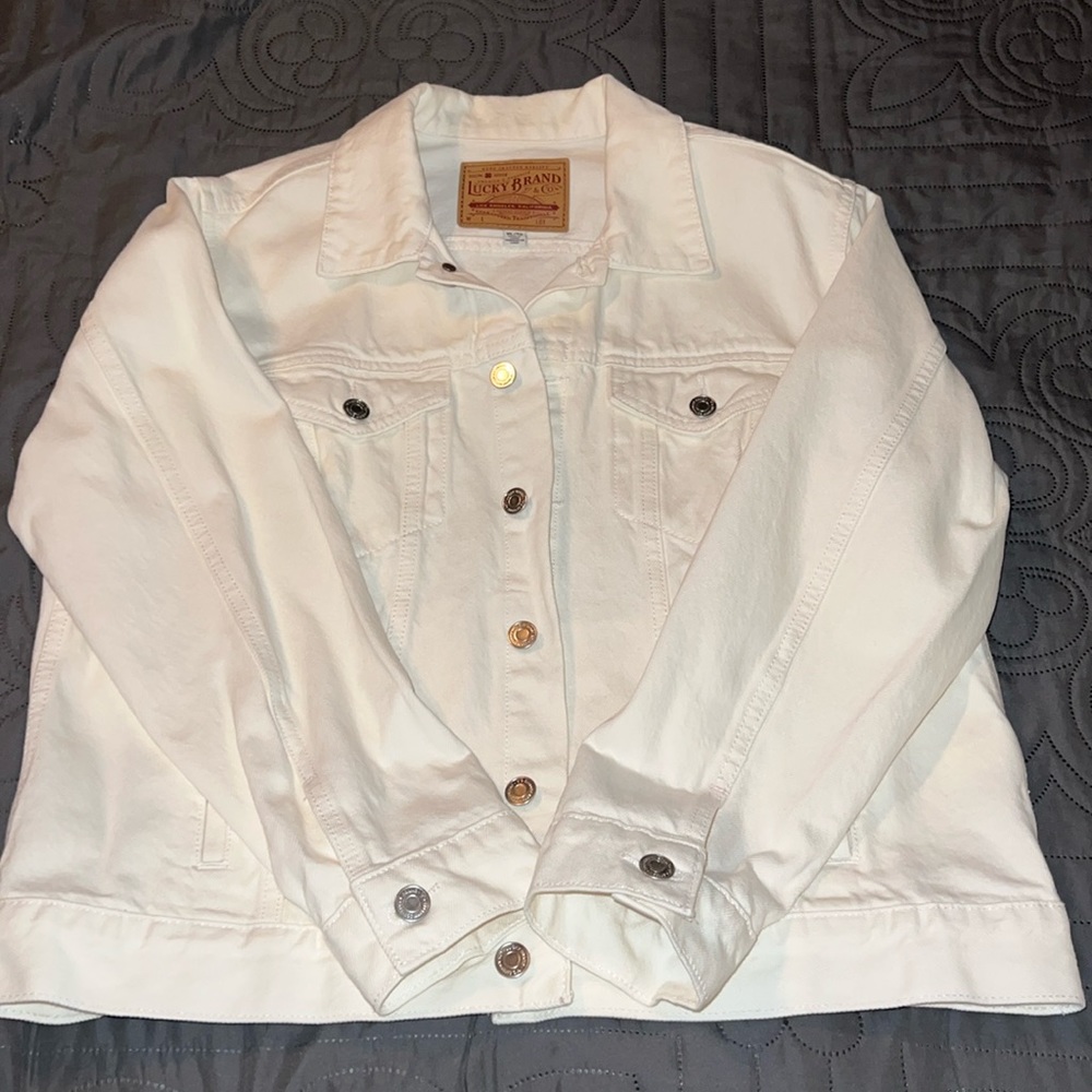 Lucky Brand Tomboy Trucker Denim Jacket XL White